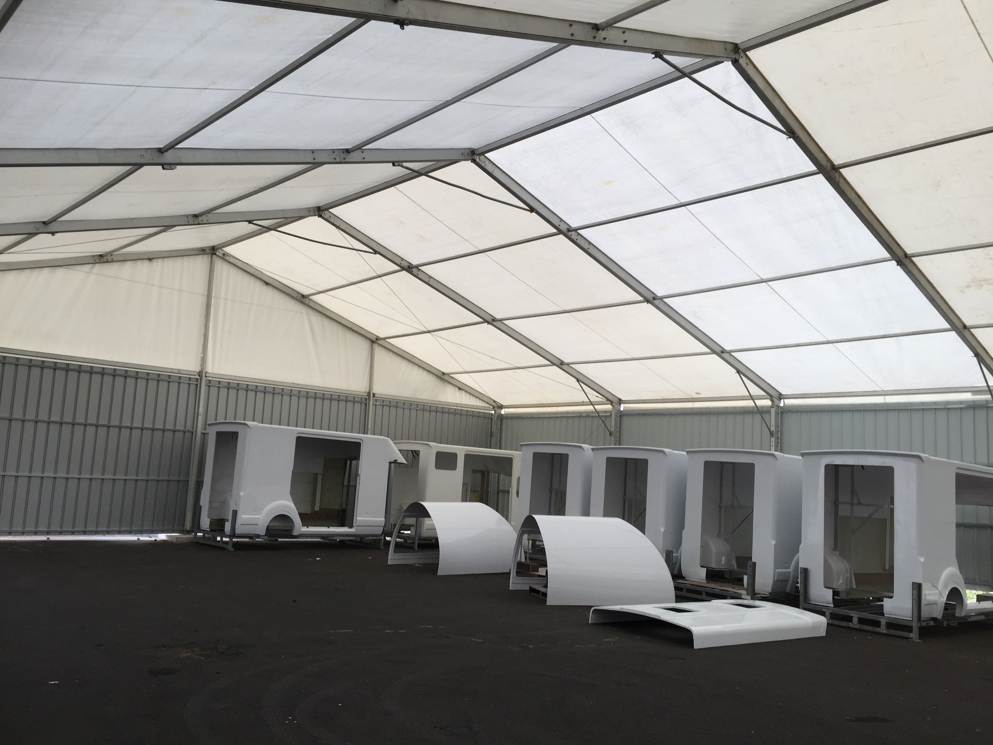 Stockage industriel de coques en polyester